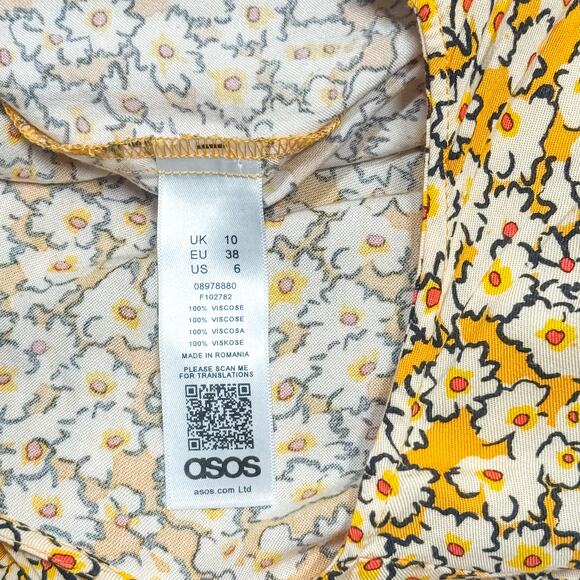 ASOS Yellow Floral Lightweight Romper - Size 6 - Picture 7 of 8